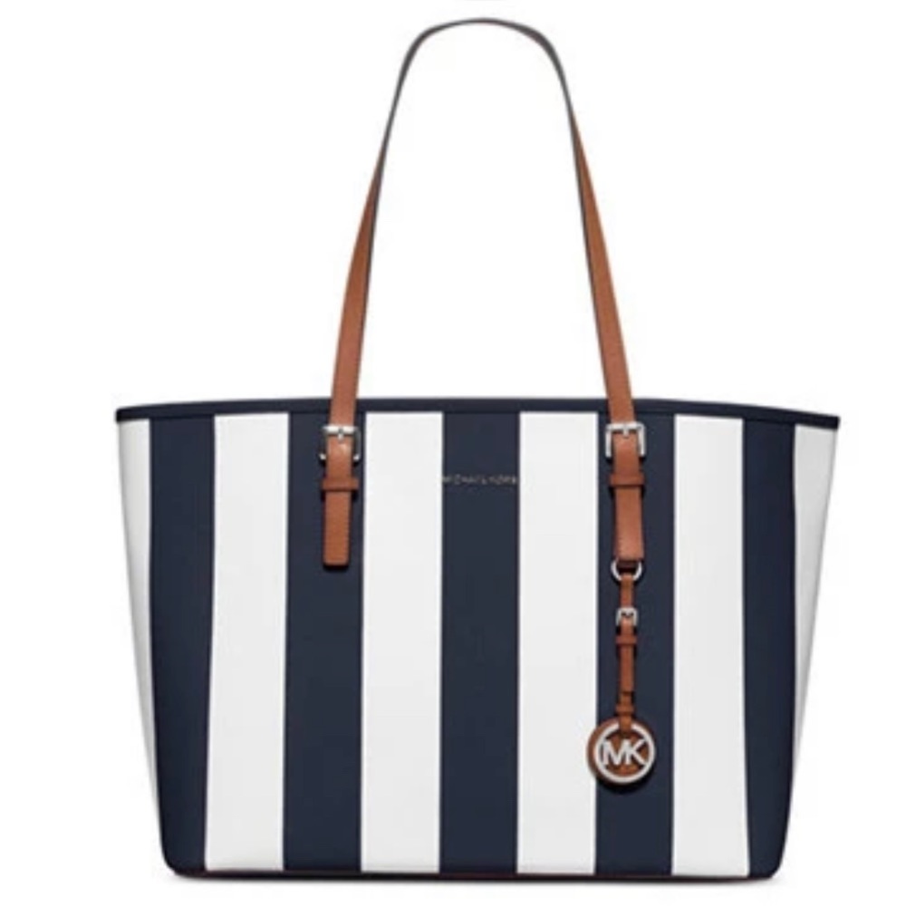MICHAEL KORS Medium Jet Set Travel Stripped Tote